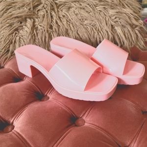 Brand New Nastygal Pink Mules 8